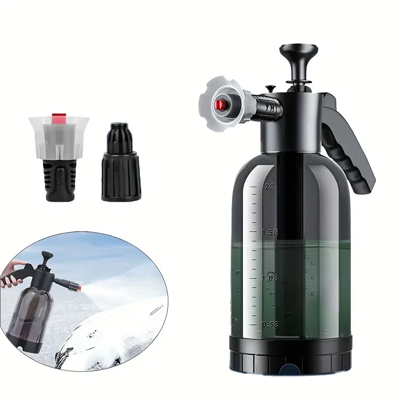 FOSHIO 0.53 Gallon Hand Pump Sprayer - 2L Portable Pressure Spray Bottle With Adjustable Nozzle